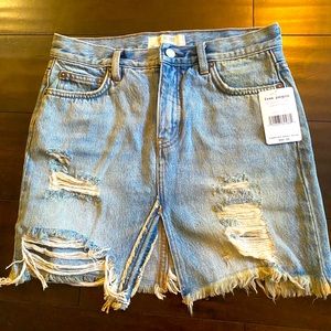 Free people denim mini skirt